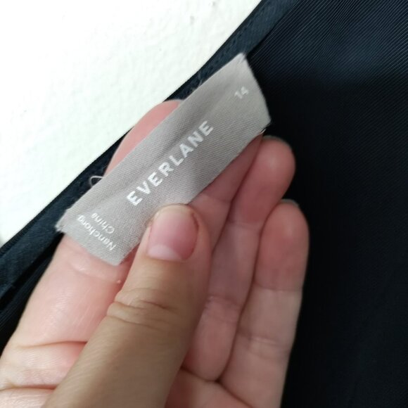 Everlane The City Stripe Draped Jumpsuit Wide Leg Tie Waist Size 14 - Picture 3 of 10